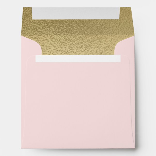Faux Gold Save the Date Return Address Envelopes (Back (Bottom))