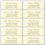 Faux gold script individual guest address labels<br><div class="desc">Personalized wedding guest name and address mailing labels with an elegant chic faux gold calligraphy script over a yellow cream background.</div>