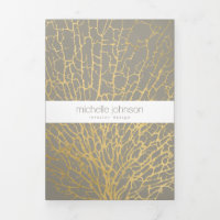 Faux Gold Sea Fan Pattern Interior Design Brochure