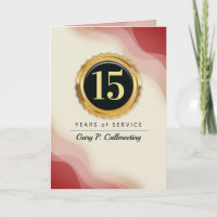 Faux gold seal milestone employee anniversary card