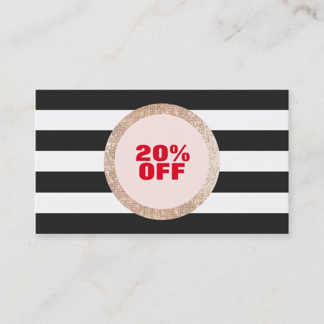 Faux Gold Sequin Black and White Striped Coupon 2 (Front)