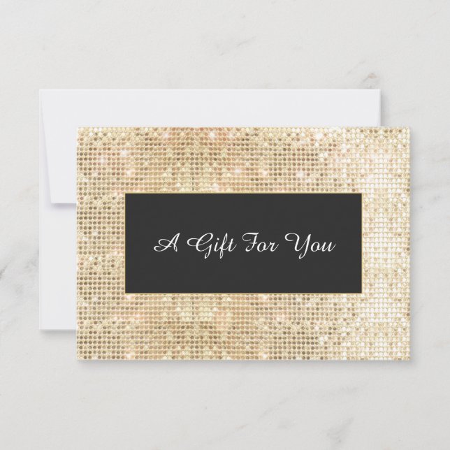 Faux Gold Sequins Spa and Salon Gift Certificate (Front)