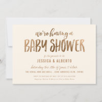 Faux Gold Shimmer Chic Baby Shower