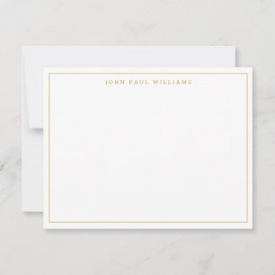 Faux Gold Simple Modern Professional Thin Border Card