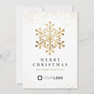 Faux Gold Snowflake Cartes de Noël d'affaires