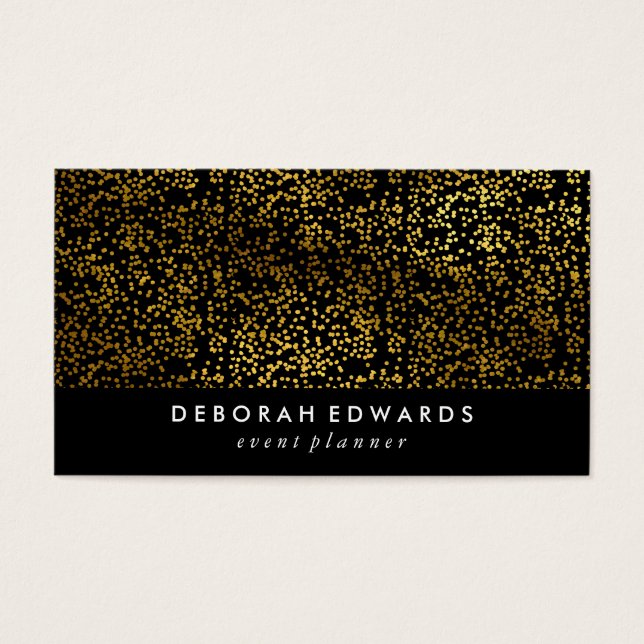 Faux Gold Specks Plain Black (Front)