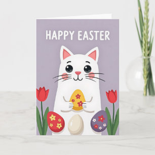 Faux Gold Spring Cat Card