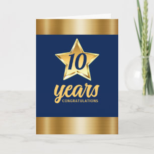 Faux gold star universal employee anniversary card