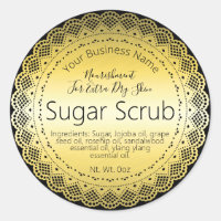 Faux Gold Sticker Label Handmade Sugar Scrub