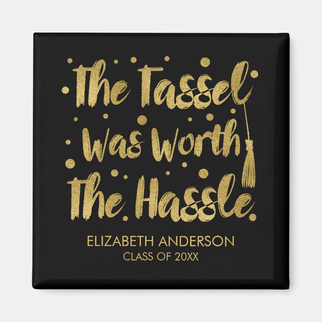 Faux Gold Tassel Graduation Magnet (Front)