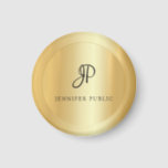 Faux Gold Template Monogram Modern Elegant Magnet<br><div class="desc">Faux Gold Template Monogram Modern Elegant Round Magnet.</div>