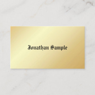 Faux Gold Template Old Text Personalized Glamourou Business Card