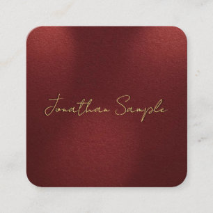 Faux Gold Text Elegant Monogram Rounded Corner Square Business Card