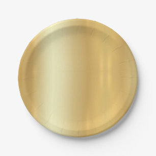 Faux Gold Trendy Elegant Simple Design Template Paper Plate