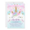 faux Gold Unicorn Rainbow 1st Birthday Invitation