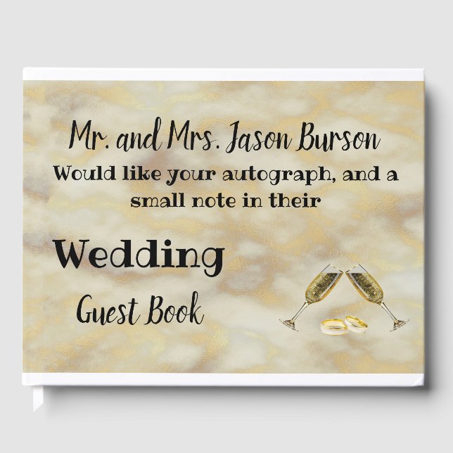 Faux Gold Wedding Guest Book (Front)