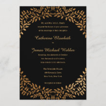 Faux Gold Wedding Invite Hosted by Bride's Parents