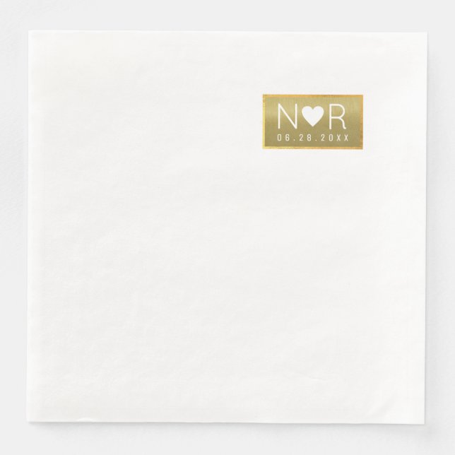 Faux Gold Wedding Luxurious  Napkin (Front)