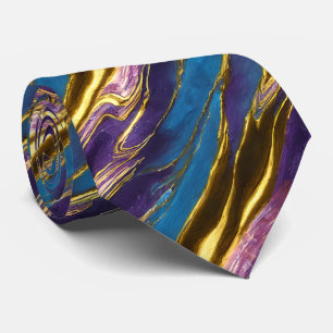 Faux Gold with Purple and Blue Tie