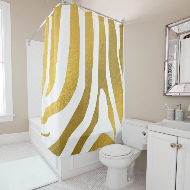 Faux Gold Zebra Print Stripes Pattern (In Situ)