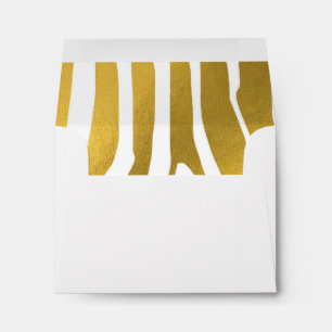 Faux Gold Zebra Print Stripes Pattern Envelope