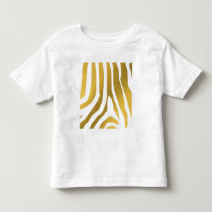 Faux Gold Zebra Print Stripes Pattern Toddler T-shirt