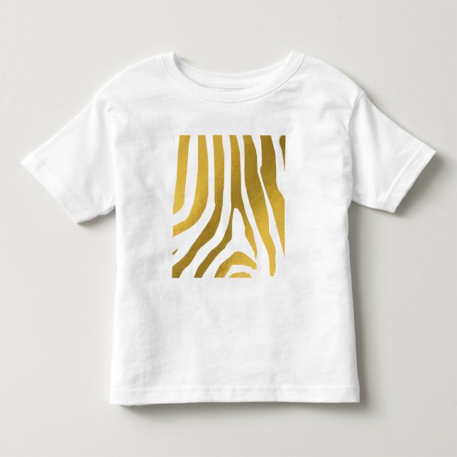 Faux Gold Zebra Print Stripes Pattern Toddler T-shirt (Front)