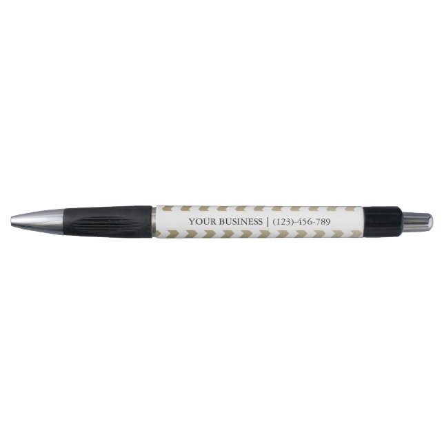 Faux Gold Zigzag Chevron Pattern Personalized Pen (Front)