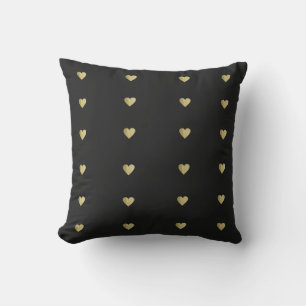 faux golden love hearts outdoor pillow