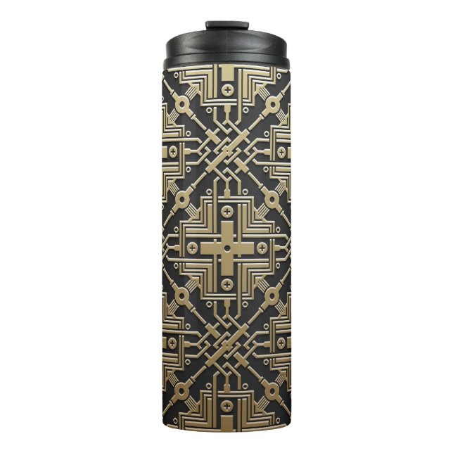 Faux Golden Metallic Pattern tumbler (Front)