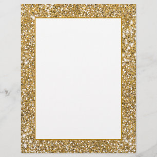 Faux Golden Yellow Glitter Texture Look Graphic Letterhead