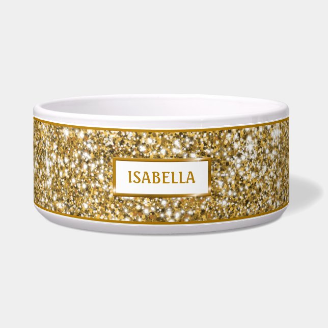 Faux Golden Yellow Glitter Texture Look & Name (Front)
