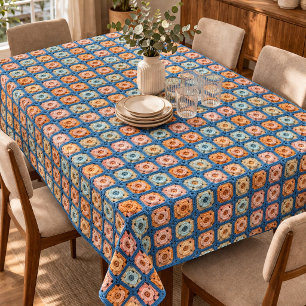 Faux Granny Square Crochet Pattern  Tablecloth