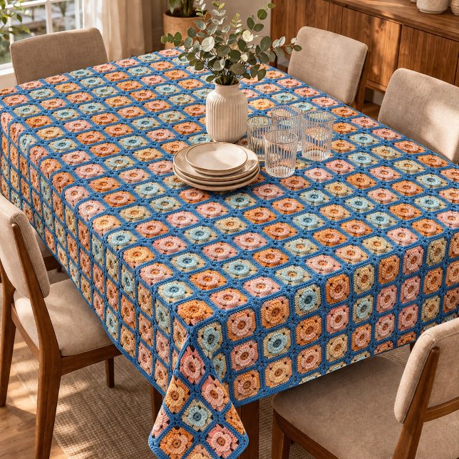 Faux Granny Square Crochet Pattern  Tablecloth (Creator Uploaded)