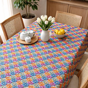 Faux Granny Square Crochet Pattern  Tablecloth