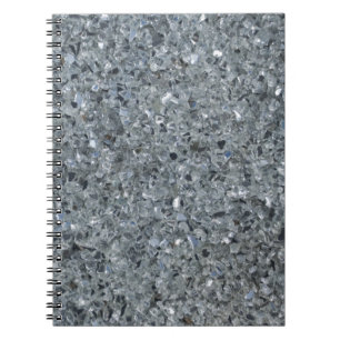 Faux Gray Sparkle Glass Notebook