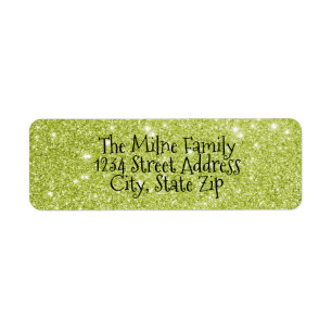 Faux Green Glitter - Return Address Labels