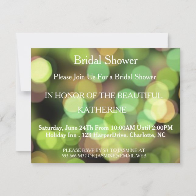 Faux Green Glittering Fab Confetti Sparkles Dots Invitation (Front)