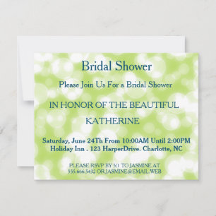 Faux Green Glittering Fab Confetti Sparkles Dots Invitation