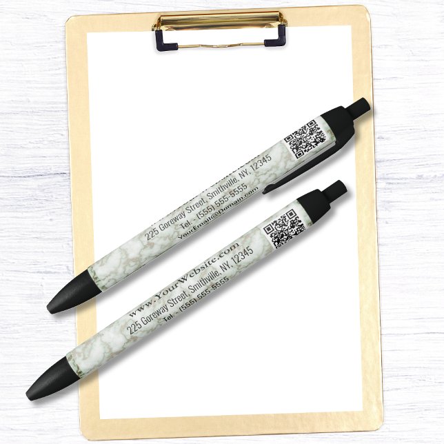 Faux Green Gold Marble Black Ink Pen (Faux Green Gold Marble Black Ink Pen by Office Accessories Shop)