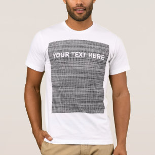 Faux Grey Fabric Art Design T-Shirt Custom Text