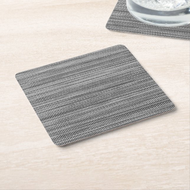 Faux Grey Fabric Cloth Paper Coaster (Angled)
