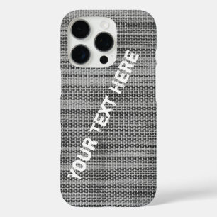 Faux Grey Fabric Custom Text Name iPhone Case
