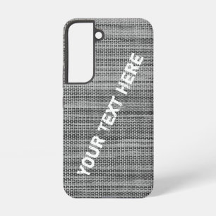 Faux Grey Fabric Custom Text Name Samsung Galaxy Case