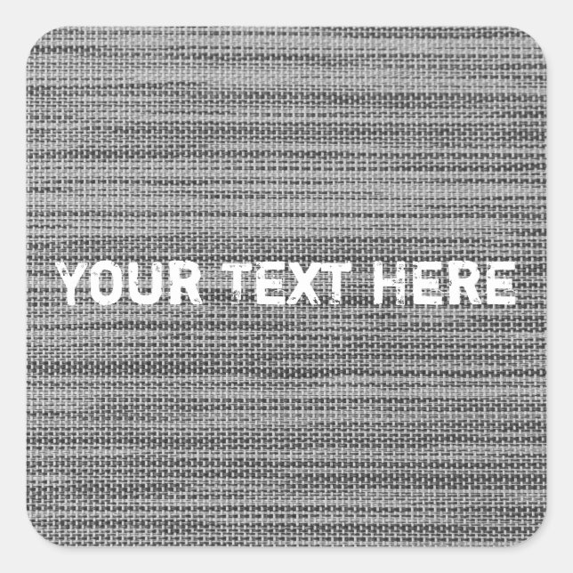 Faux Grey Fabric Custom Text Sticker (Front)