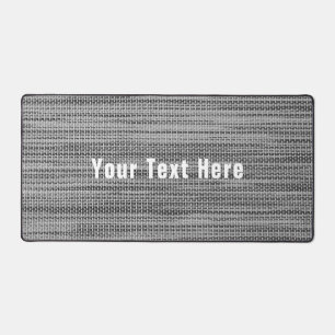 Faux Grey Fabric Design Custom Text Desk Mat