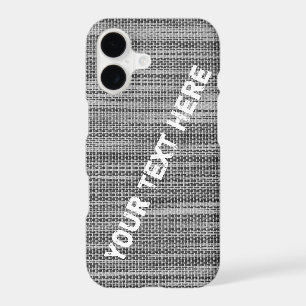 Faux Grey Fabric iPhone Case Personalized Text