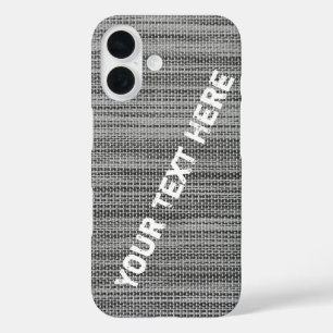 Faux Grey Fabric IPhone Case with Custom Text