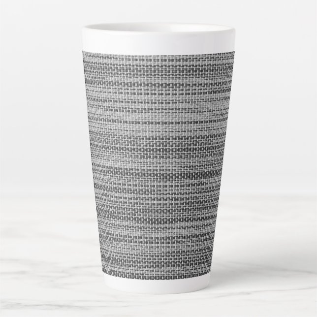 Faux Grey Fabric Latte Mug (Front)