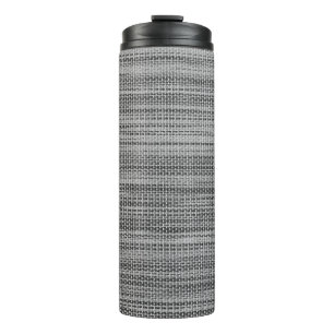 Faux Grey Fabric Thermal Tumbler